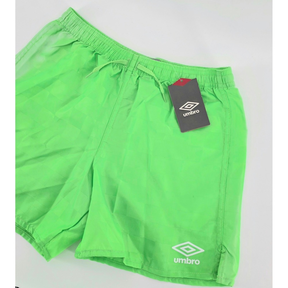 Umbro Gorpcore Neon Green Checkered Soccer Shorts Size Small Athletic Nylon